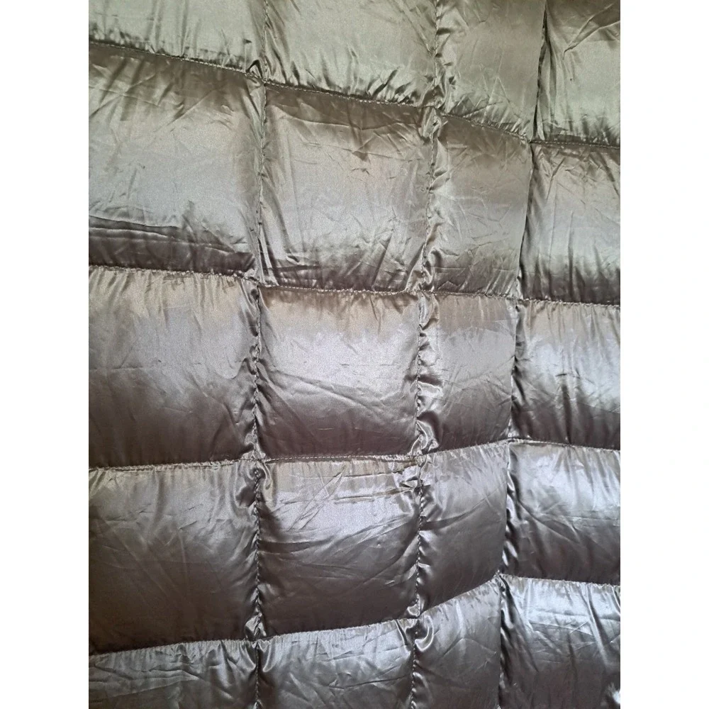 Blue Ridge Home Fashions Down Throw Blanket Grey/Silver Quilted Packable 69 X 58
